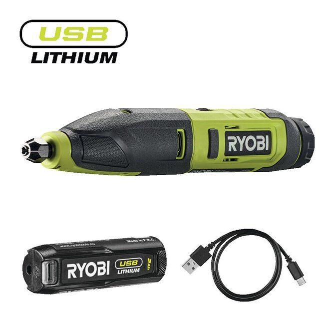 Ryobi Bežični alat za rezbarenje USB, Lithium 4V 2,0 Ah RPC4-120G