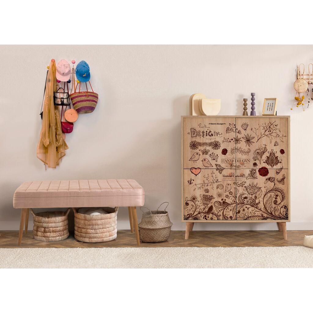 Hanah Home Set Nameštaj za hodnik Multilux 731 0900, Prljavo roze