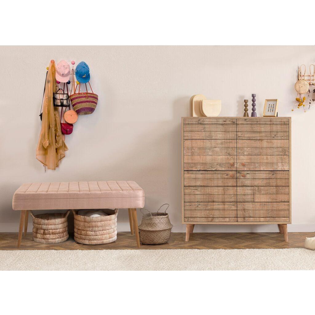 Hanah Home Set Nameštaj za hodnik Multilux 728 0900, Prljavo roze