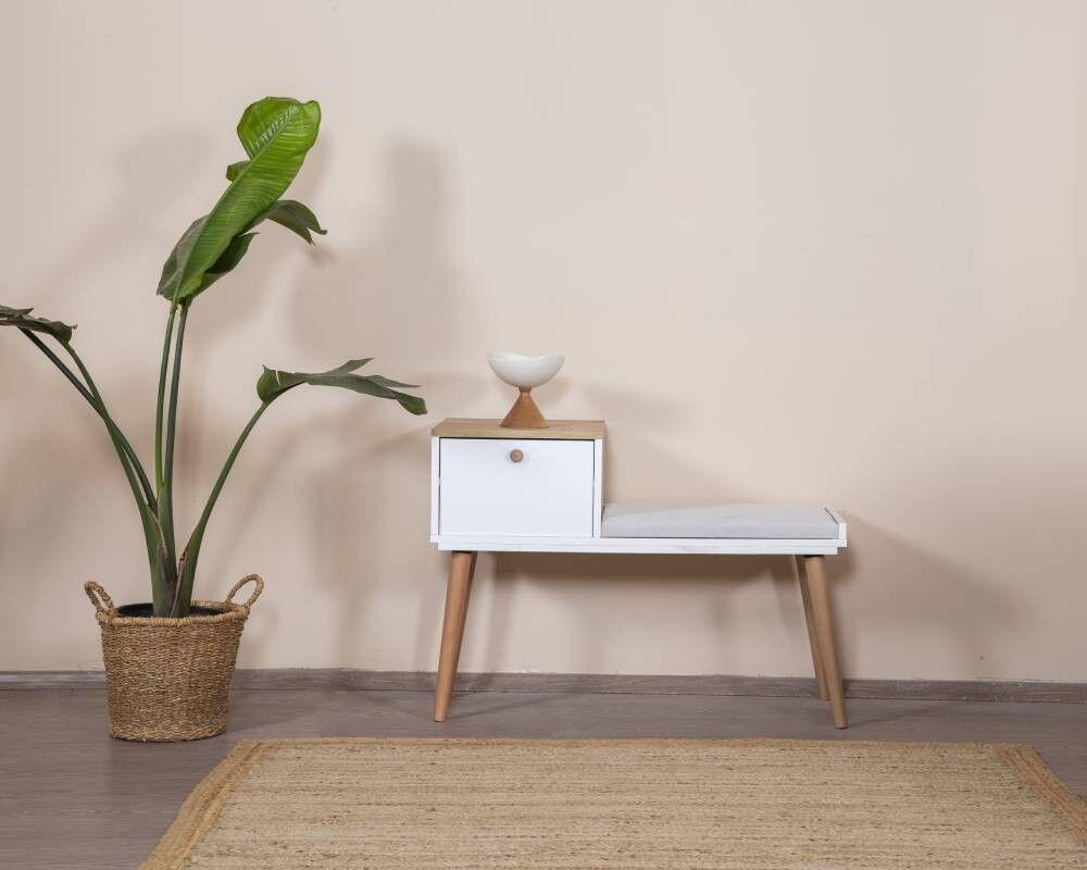 Hanah Home Klupa Bohem, 55x150x2,2 cm, Bela