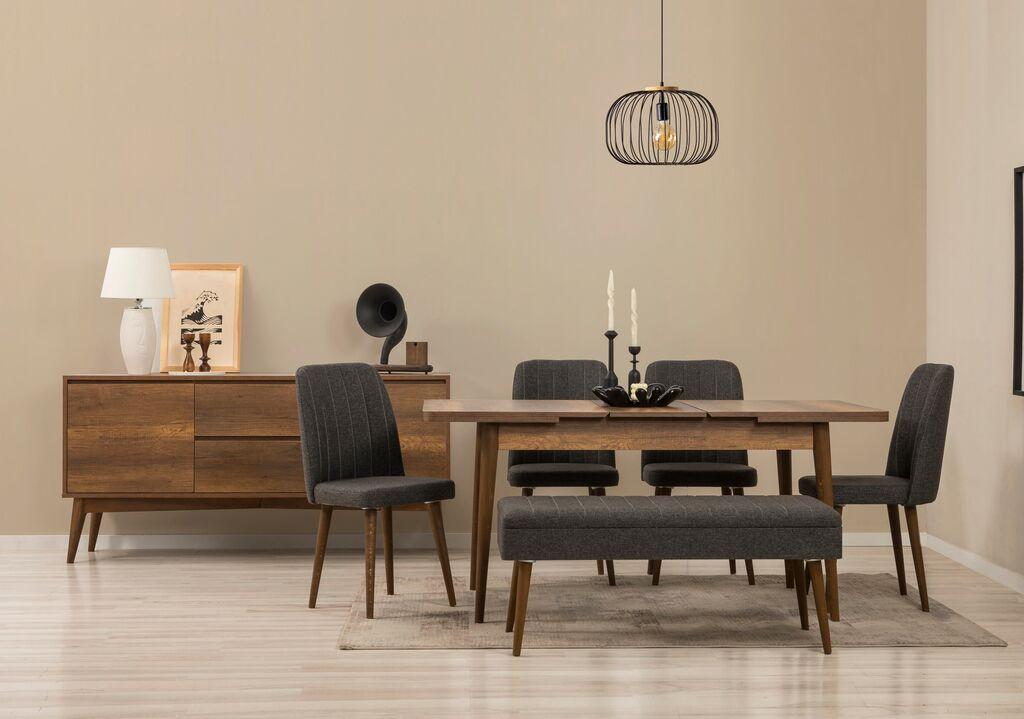 Hanah Home Trpezarijski set Vina 03 1053, 7 delova, Antracit