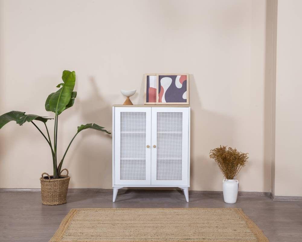 Hanah Home Komoda Calvin, 90x105x41 cm, Bela