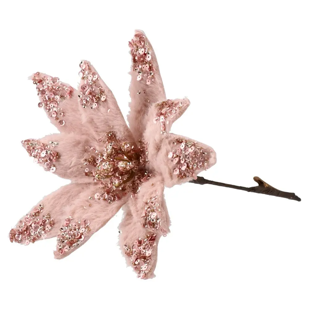 Festa Novogodišnja dekoracija Cvet Blossom 10, 20 cm, Roze