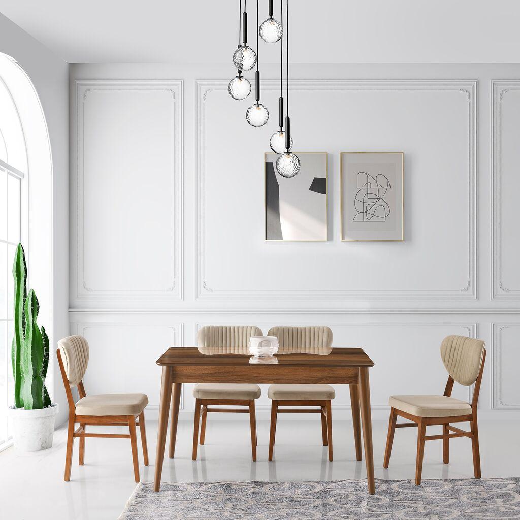 Hanah Home Trpezarijski sto Lotus-1123, 130x75x80 cm, Boje oraha