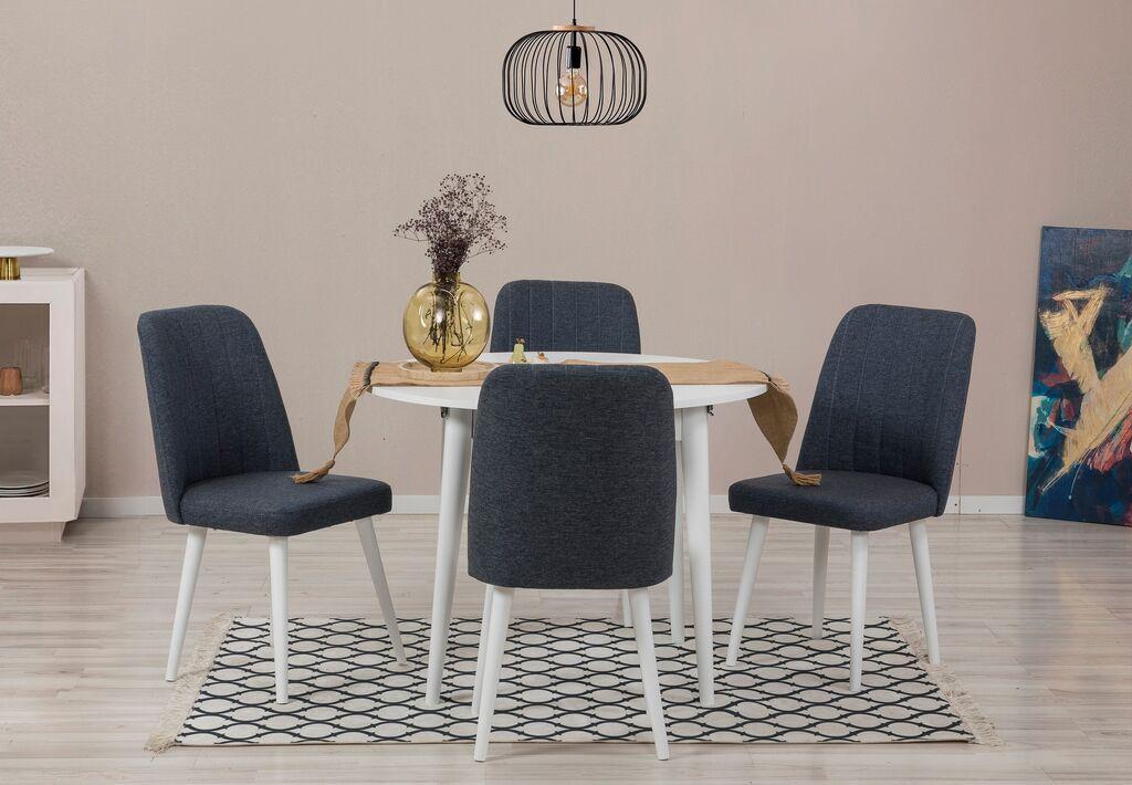 Hanah Home Set Trpezarijski sto i 4 trpezarijske stolice Vina 1048, Teget