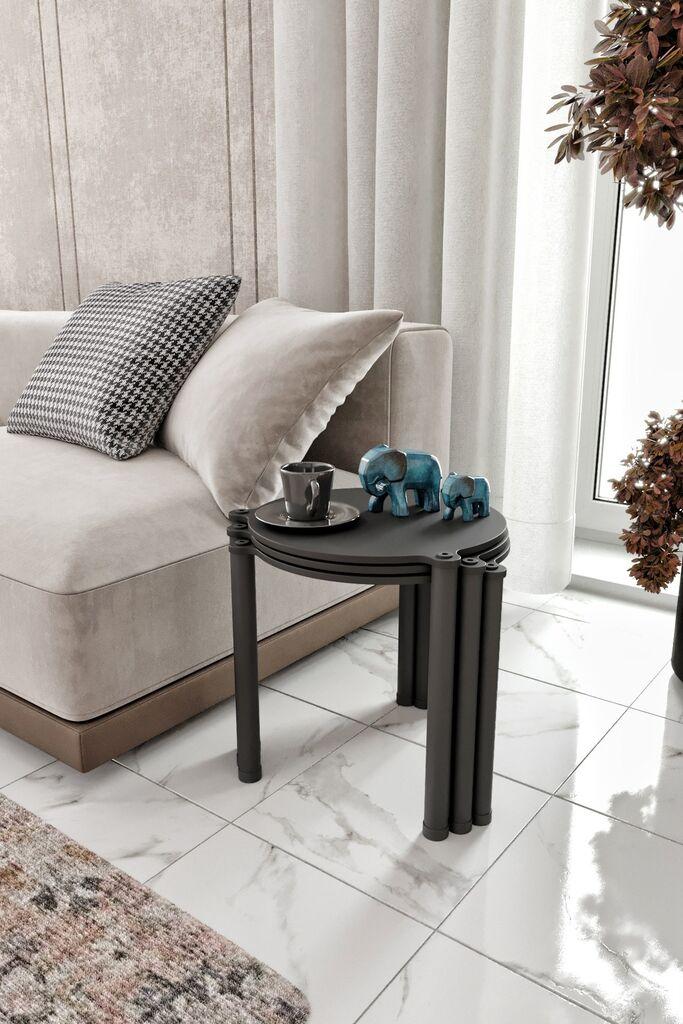 Hanah Home Set klub stolova Lavia 3, 3 komada, Antracit