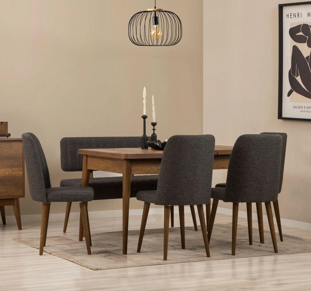 Hanah Home Set trpezarijski sto i stolice Vina, Antracit