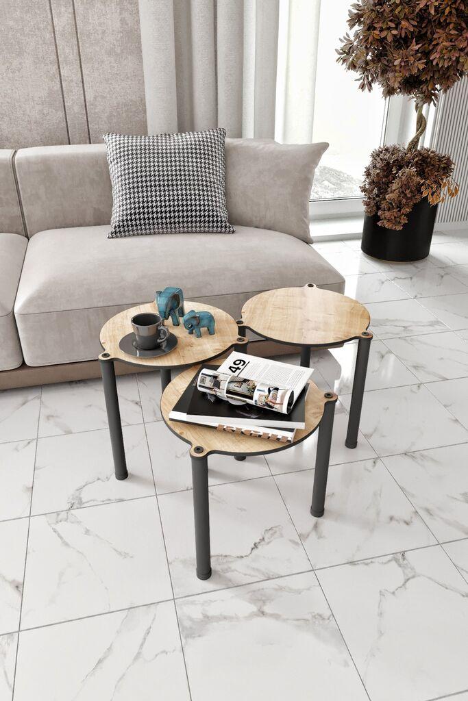 Hanah Home Set klub stolova Lavia 3, 3 komada, Hrast