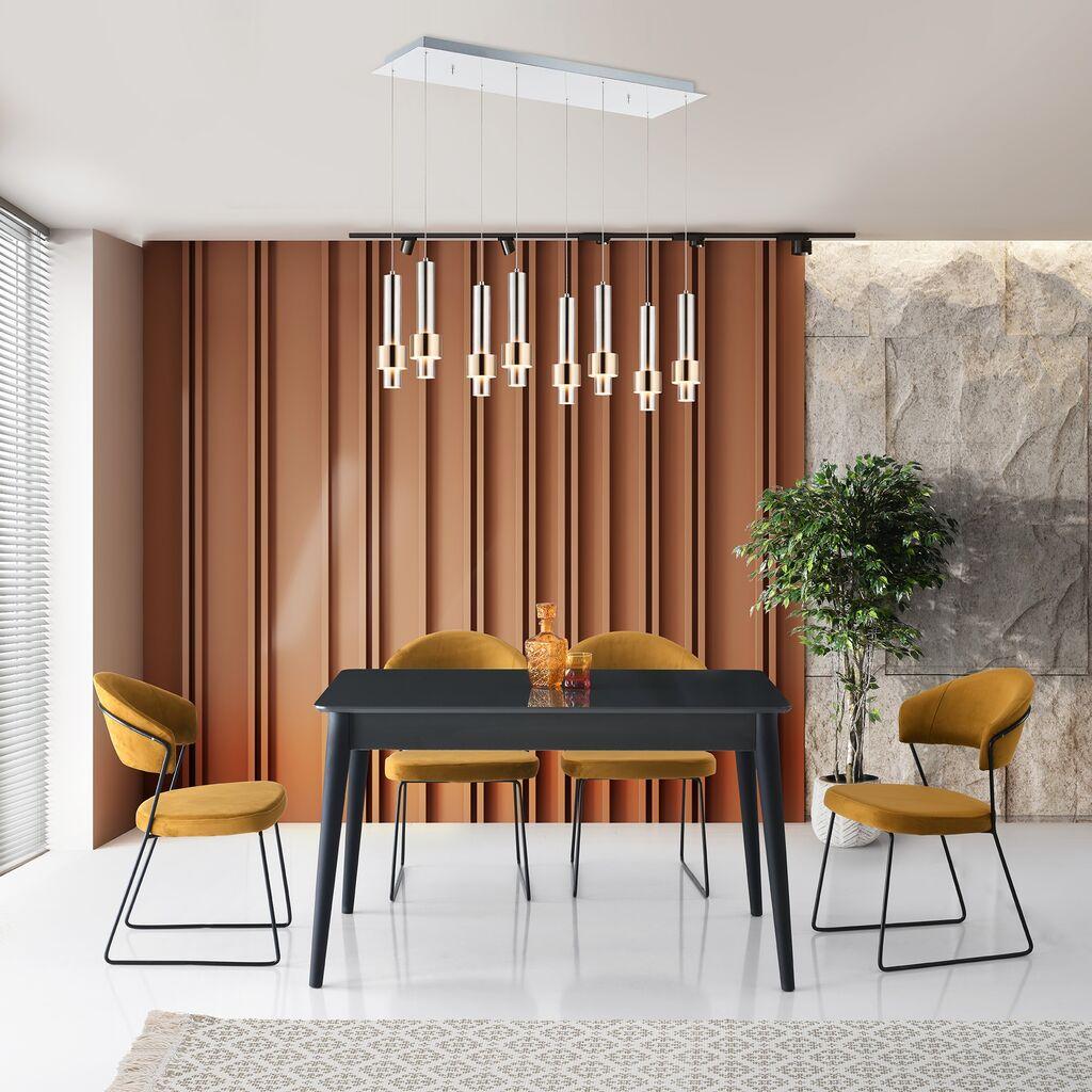 Hanah Home Trpezarijski sto Lotus-1122, 130x75x80 cm, Sivi