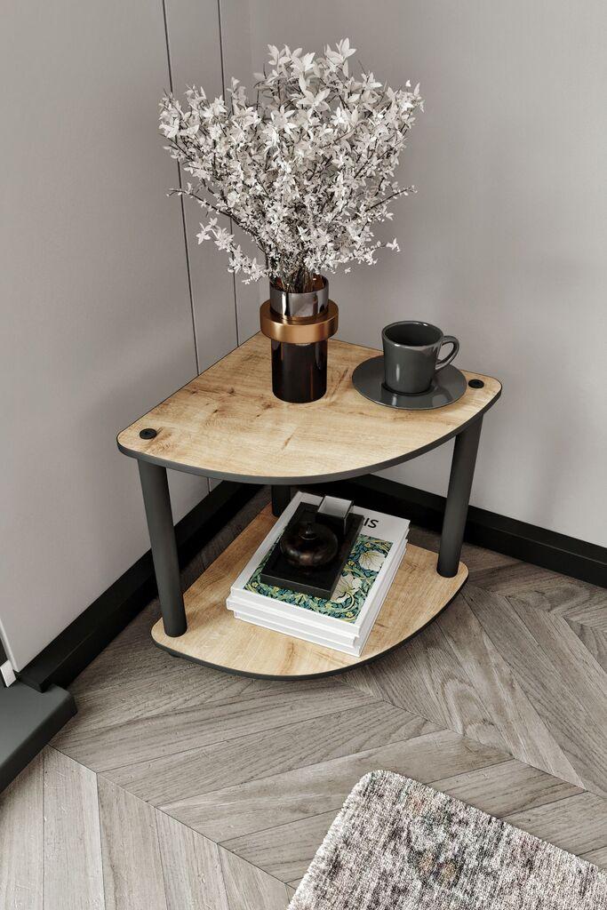 Hanah Home Pomoćni stočić Tiers Corner, 34x38x34 cm, Boje hrasta