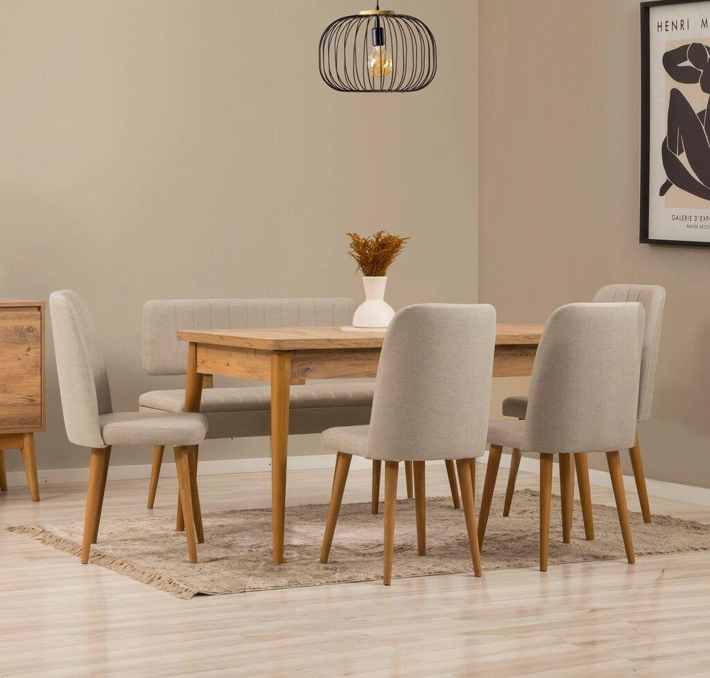 Hanah Home Set trpezarijski sto i stolice Vina, Svetlosiva
