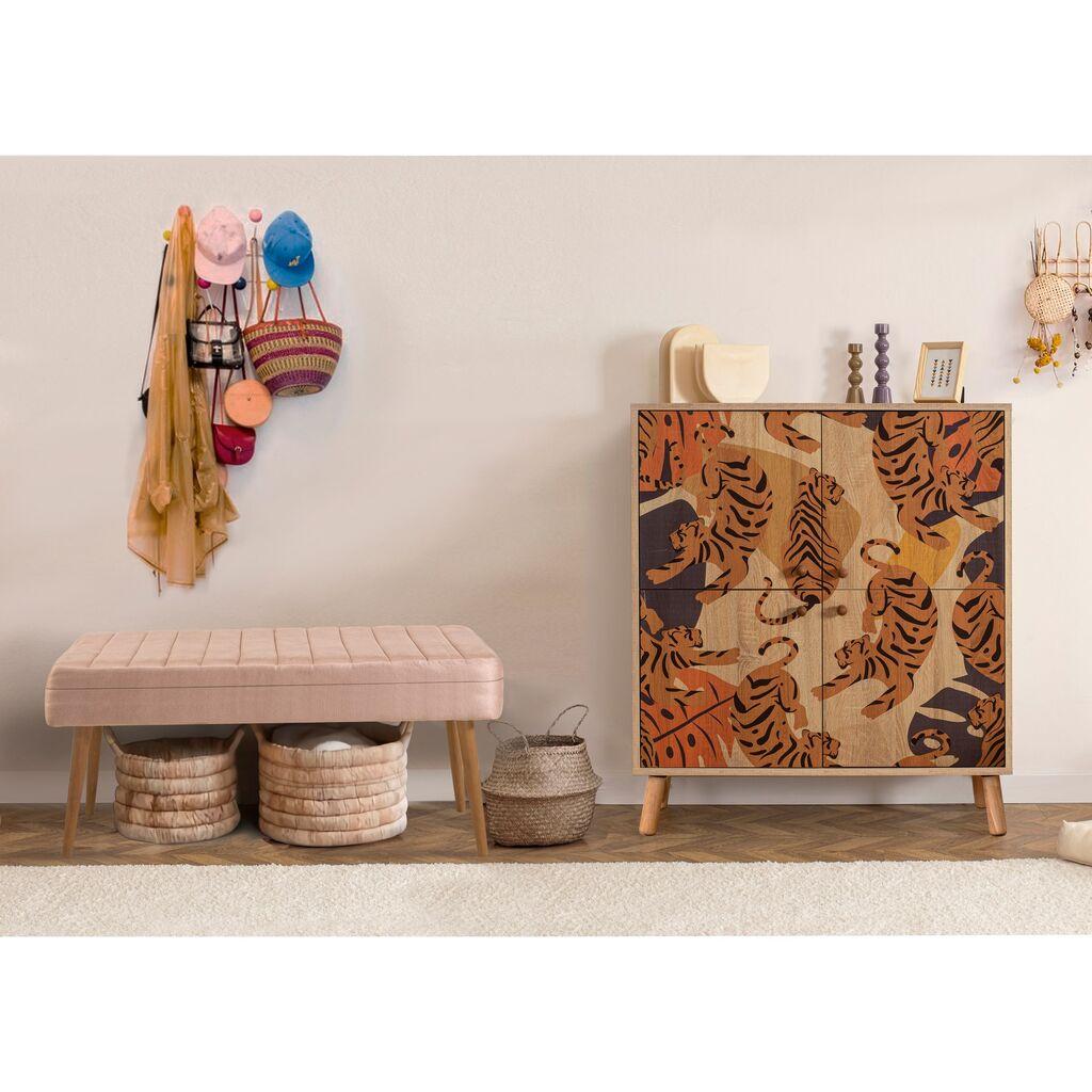 Hanah Home Set Nameštaj za hodnik Multilux Tigris 0900, Prljavo roze