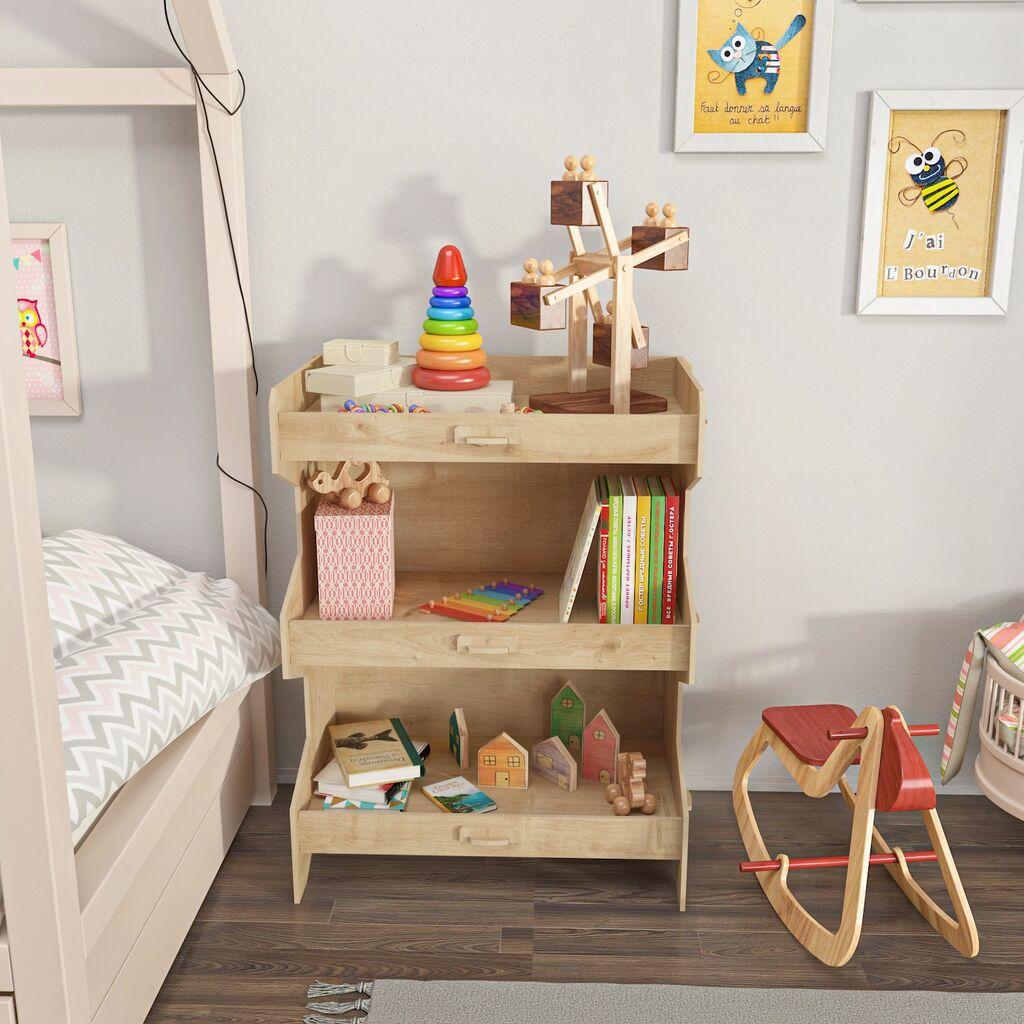 Hanah Home Polica za kuću Fesa, 65,6x80,5x34,3 cm, Boje hrasta