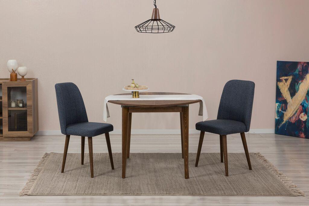 Hanah Home Set Trpezarijski sto i 2 trpezarijske stolice Vina 1048, Orah