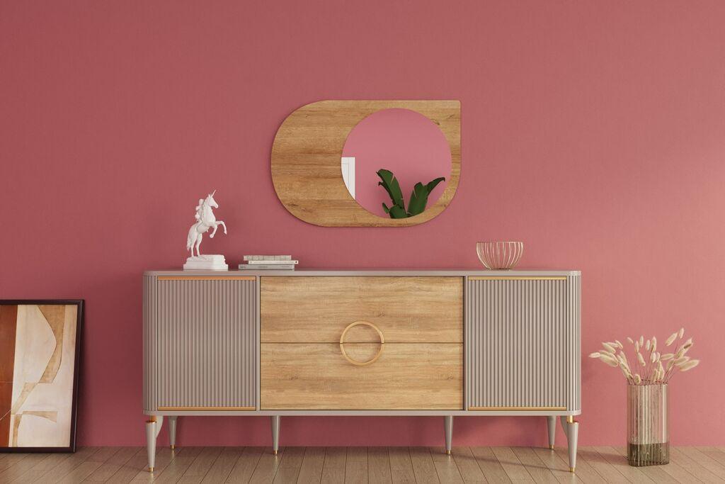 Hanah Home Ogledalo Pubble, Hrast