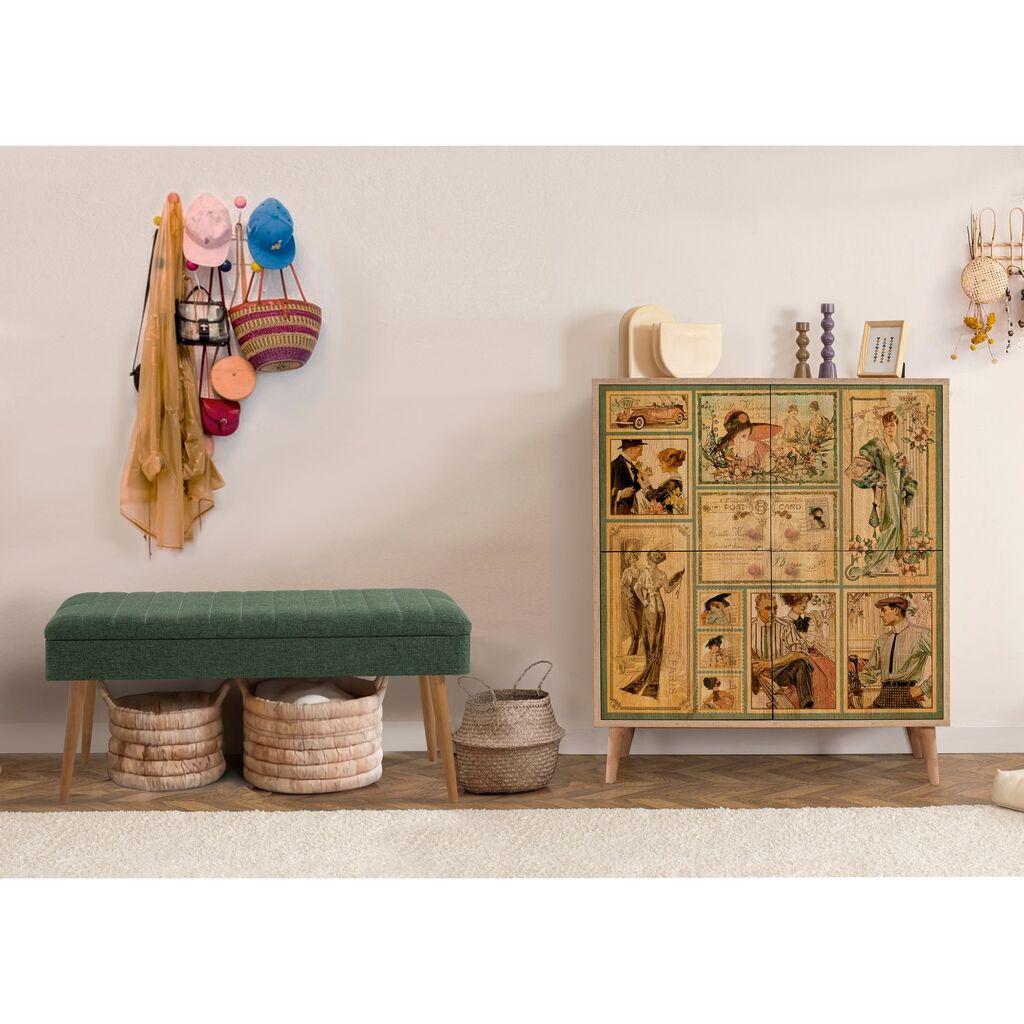 Hanah Home Set Nameštaj za hodnik Multilux 732 1070, Zeleni