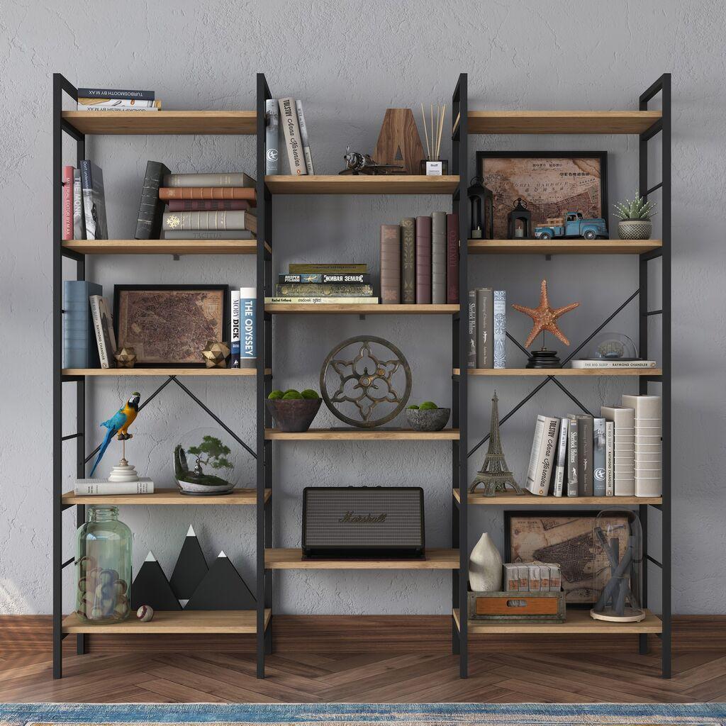 Hanah Home Polica za kuću HC107-2552, 176x172x30 cm, Boje hrasta