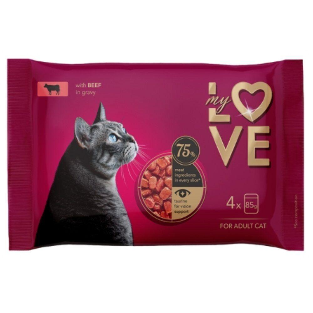 My Love Vlažna hrana za mačke, Govedina, 4x85g