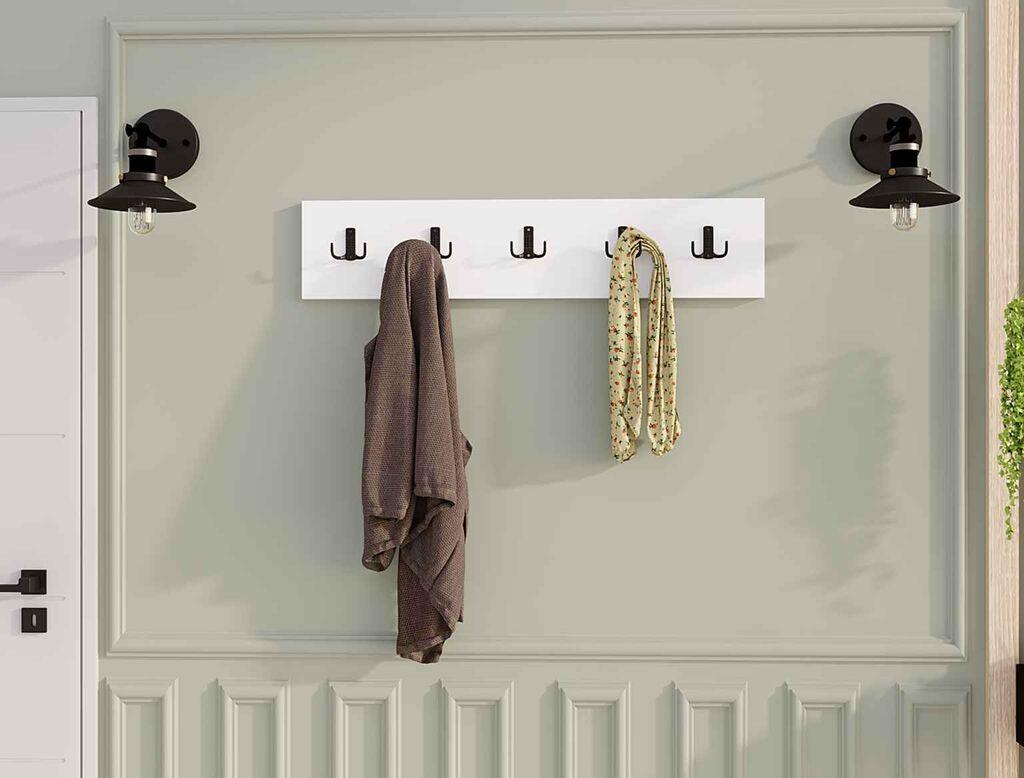 Hanah Home Zidni čiviluk Besli, 80x17x1.8 cm, Beli