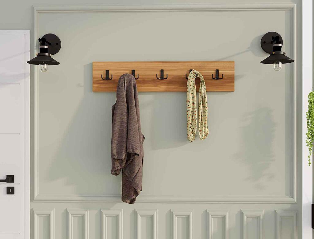 Hanah Home Zidni čiviluk Besli, 80x17x1.8 cm, Boje oraha