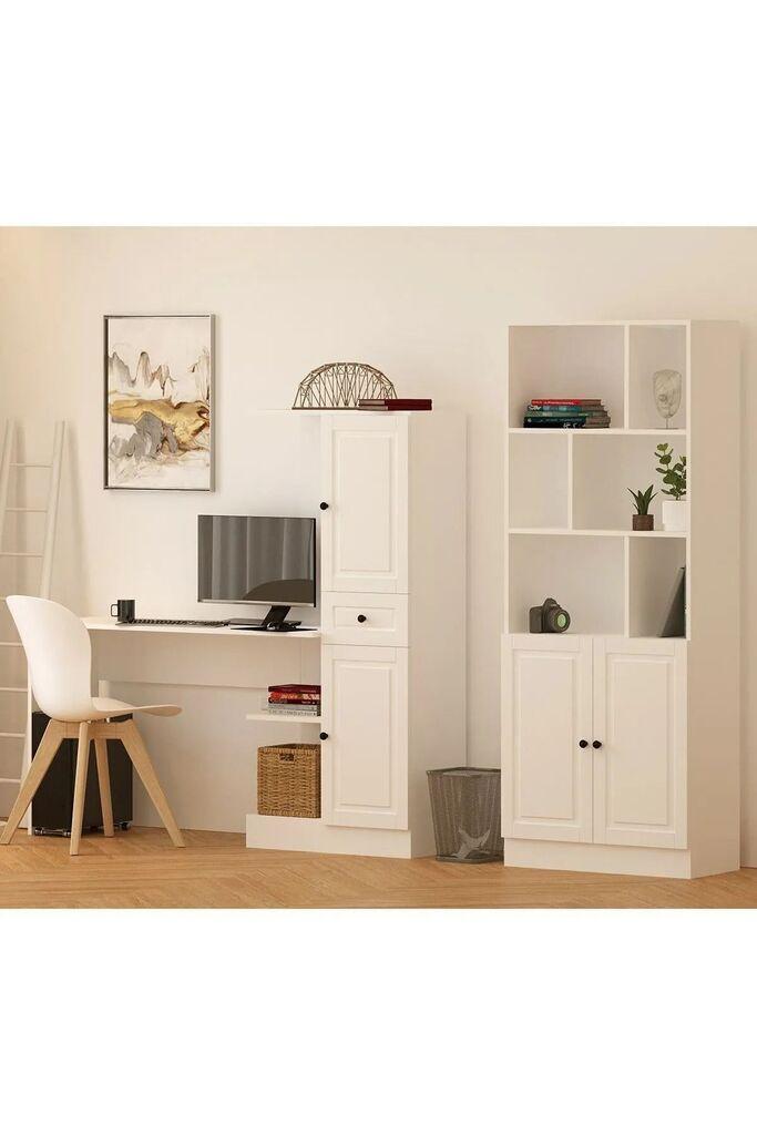 Hanah Home Set radni sto sa policom za knjige Rb1000401557, Beli
