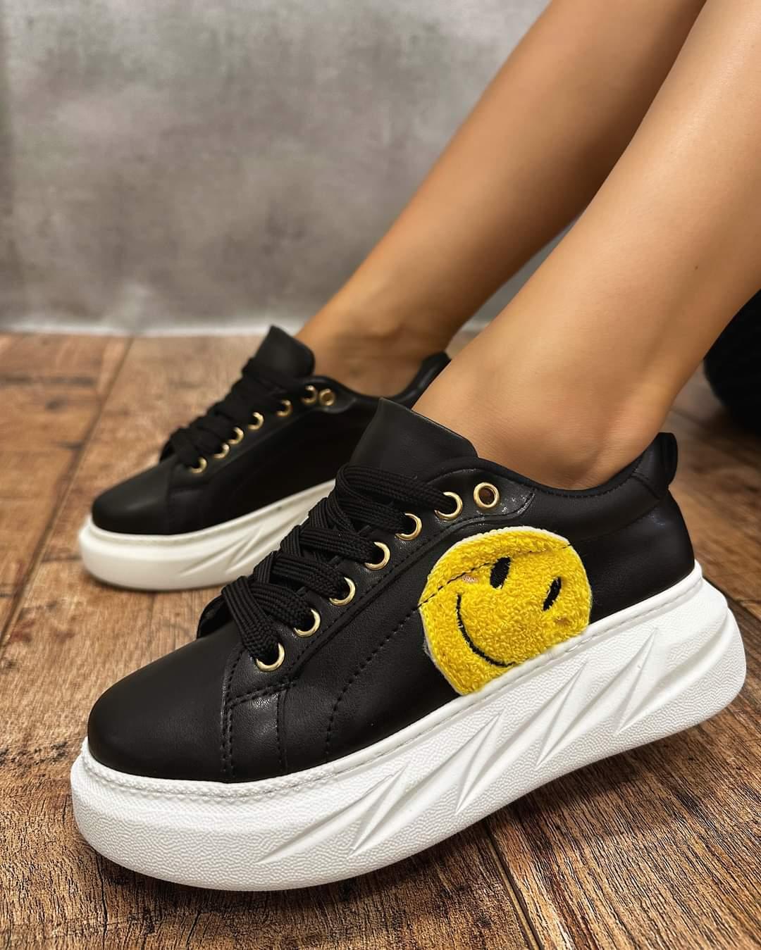 HOP HOP SHOP Ženske patike E498, Na pertlanje, Crne