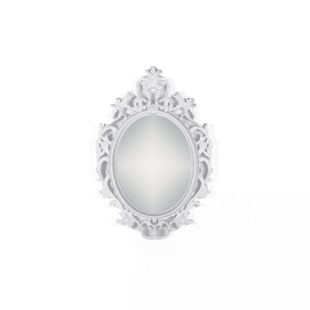 DIKER HOME Zidno ogledalo Antik, 68x48cm, Belo