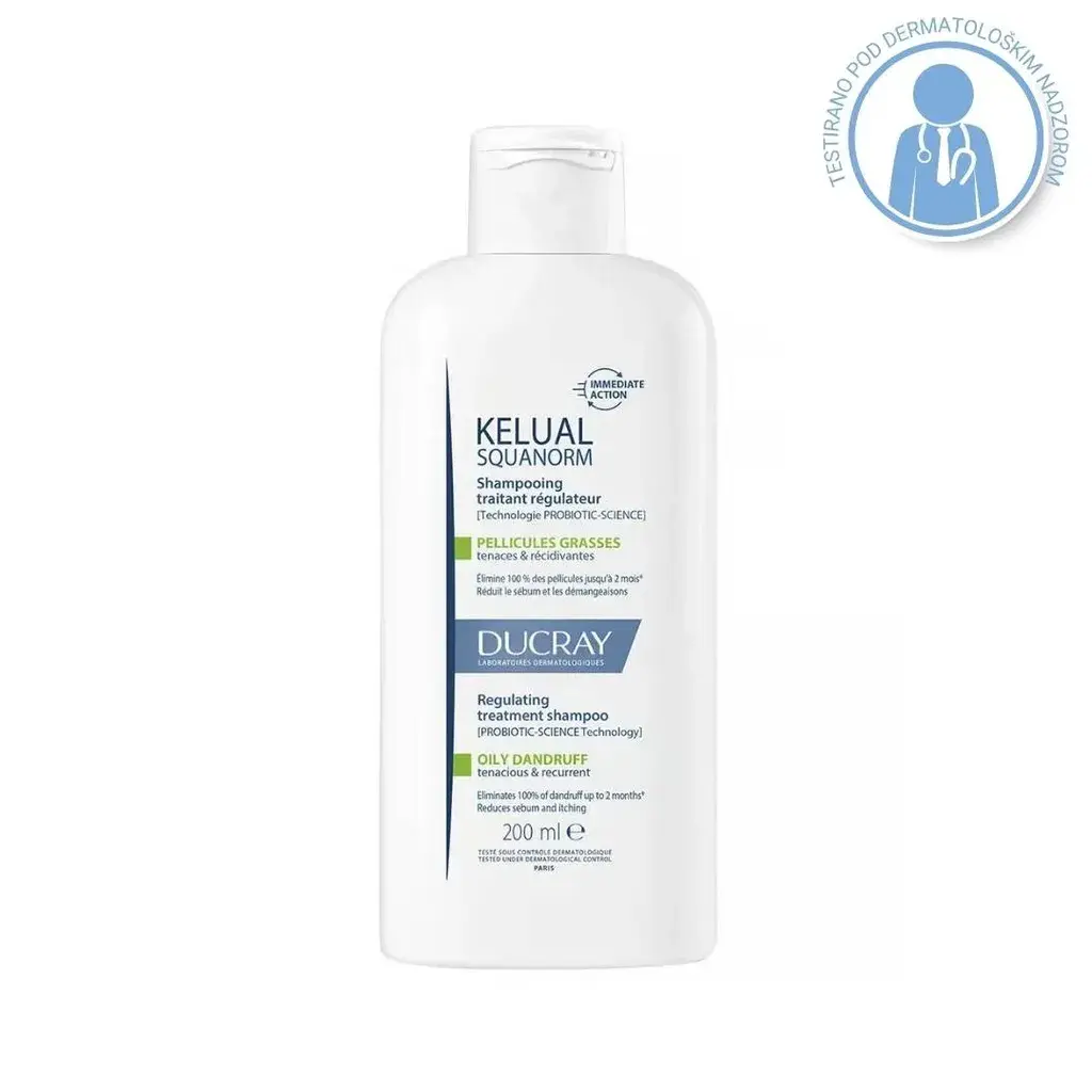 Ducray Šampon protiv masne peruti Kelual squanorm, 200 ml
