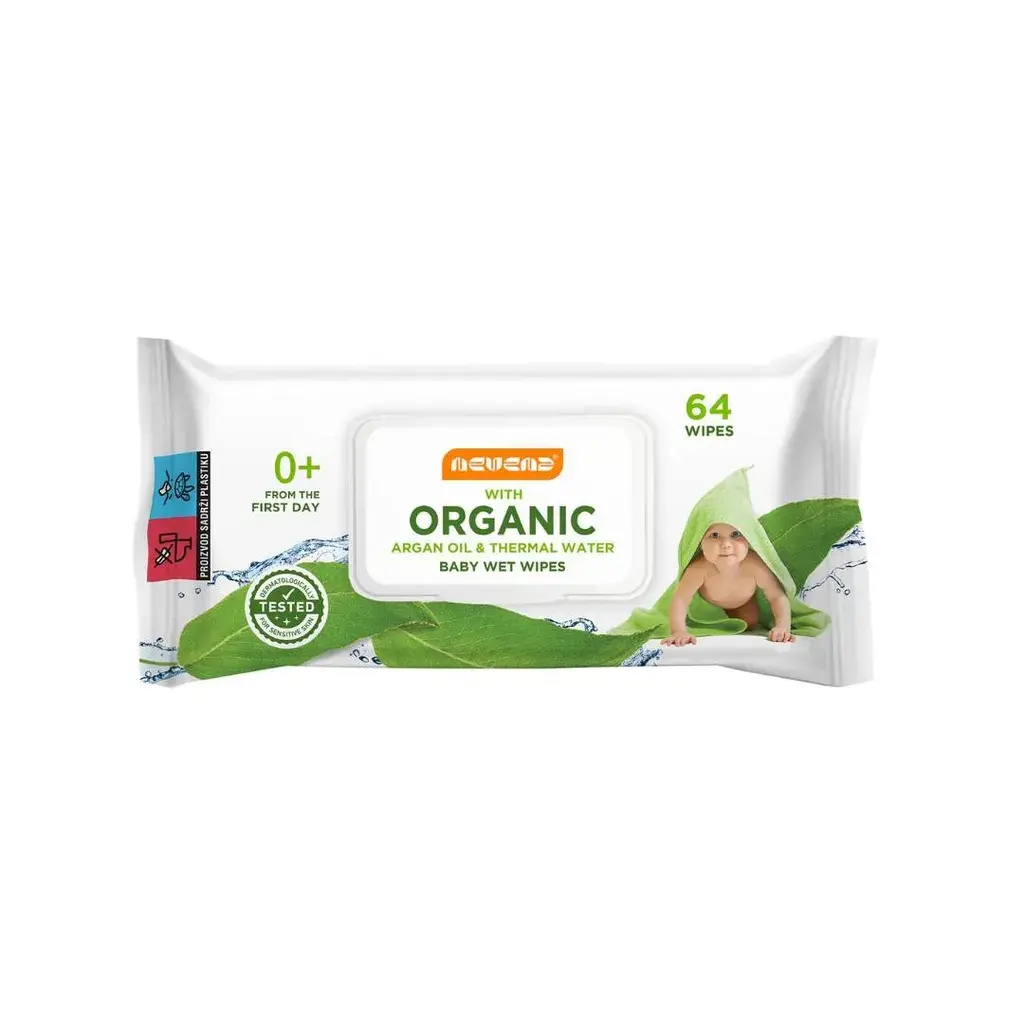 Nevena Vlažne maramice Organic Baby, 64 komada