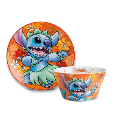 Egan Italy Set činija i tanjir Lilo and Stitch Disney, Narandžasti