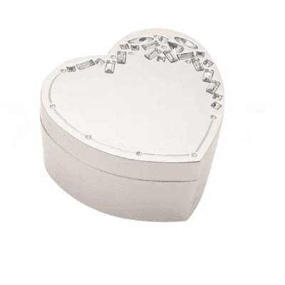 Widdop & Co Kutija za nakit Sophia, Classic Crystal, Heart, Bela