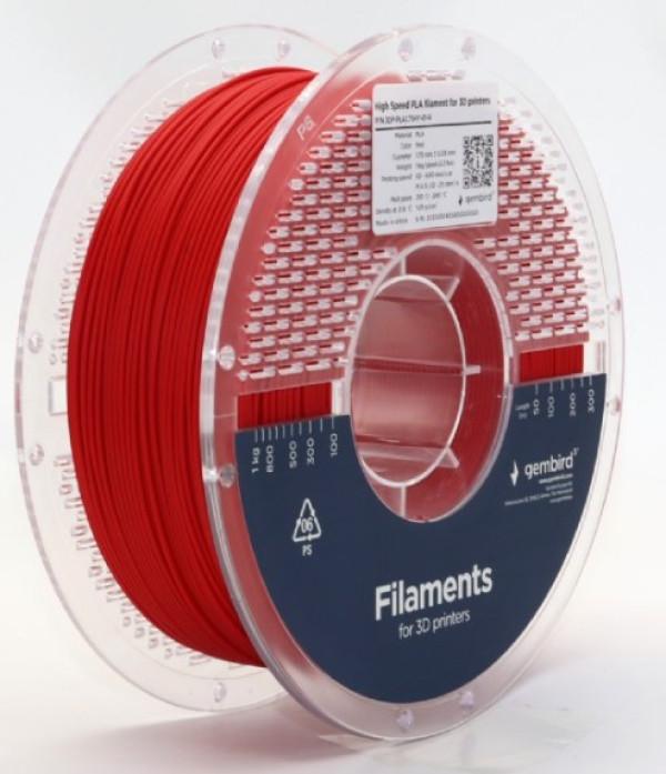 GEMBIRD Filament velike brzine za 3D štampač  3DP-PLA1.75HY-01-R, Crveni