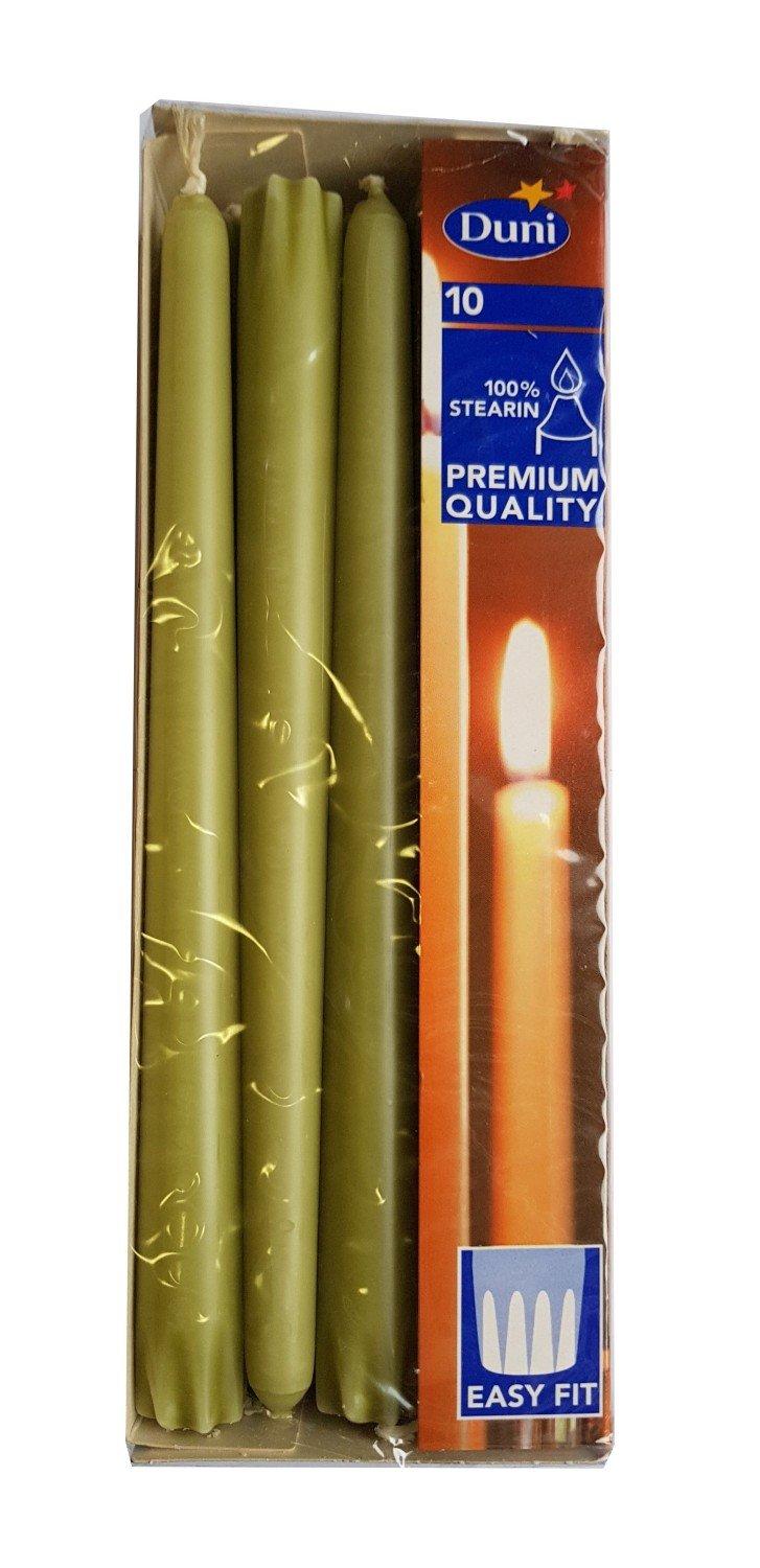 DUNI Set Sveća Antique, 23.5 cm, Zeleni, 10 komada