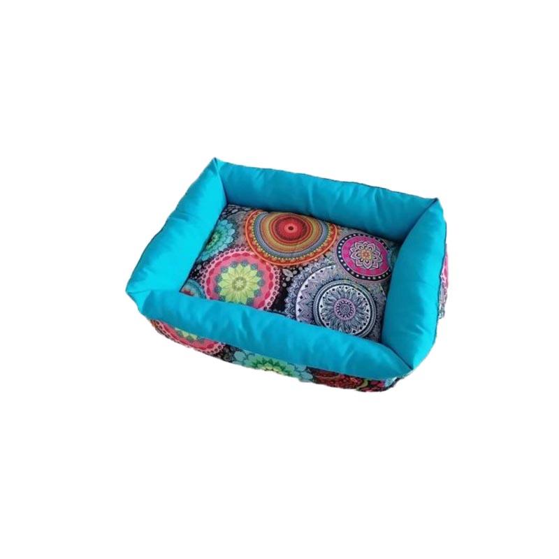 QUSHIN Jastuk za pse nest gypsy, M/L, Plavo- šareni