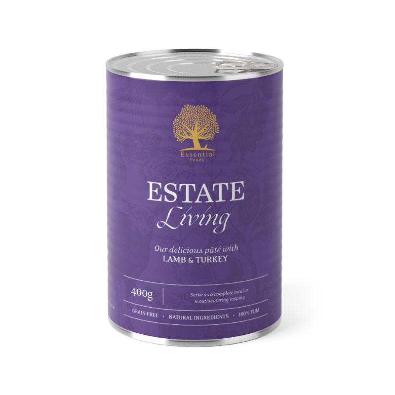 ESSENTIAL Pašteta za pse Estate living, Jagnjetina, 400g