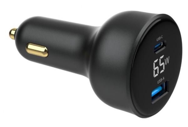 GEMBIRD  USB Punjac za auto TA-UC-AC2PD65LCD-CAR-01, 2-port