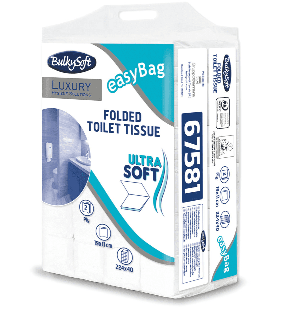 BULKYSOFT Složivi toalet papir EasyBag eccellence V, Dvoslojni, 40 pakovanja