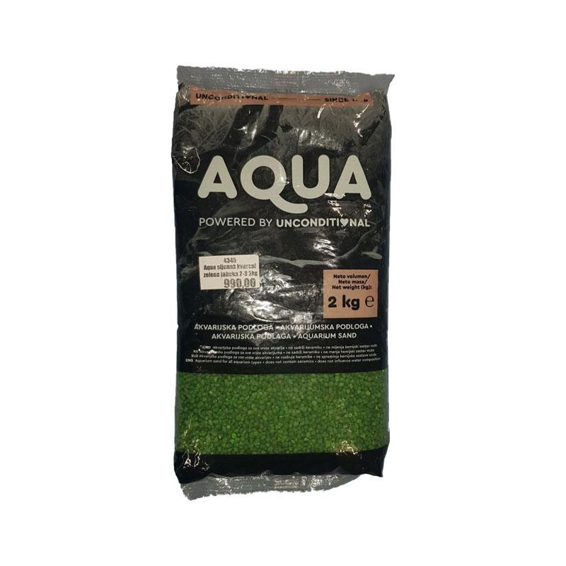 AQUA Kvarcni šljunak za akvarijum, 2 kg, 2-3 mm, Zelena jabuka
