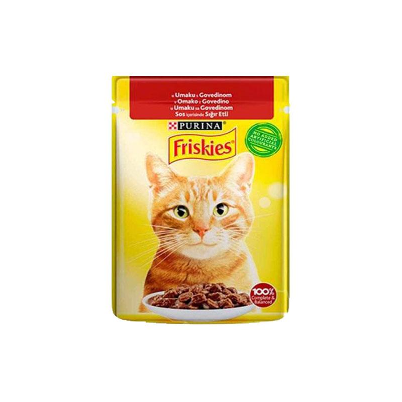 FRISKIES Vlažna hrana za mačke, Govedina, 85g