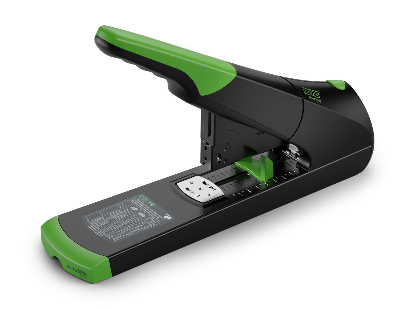 NOVUS Heftalica Heavy-duty B 50 re+new, 140 listova, Crno-zelena