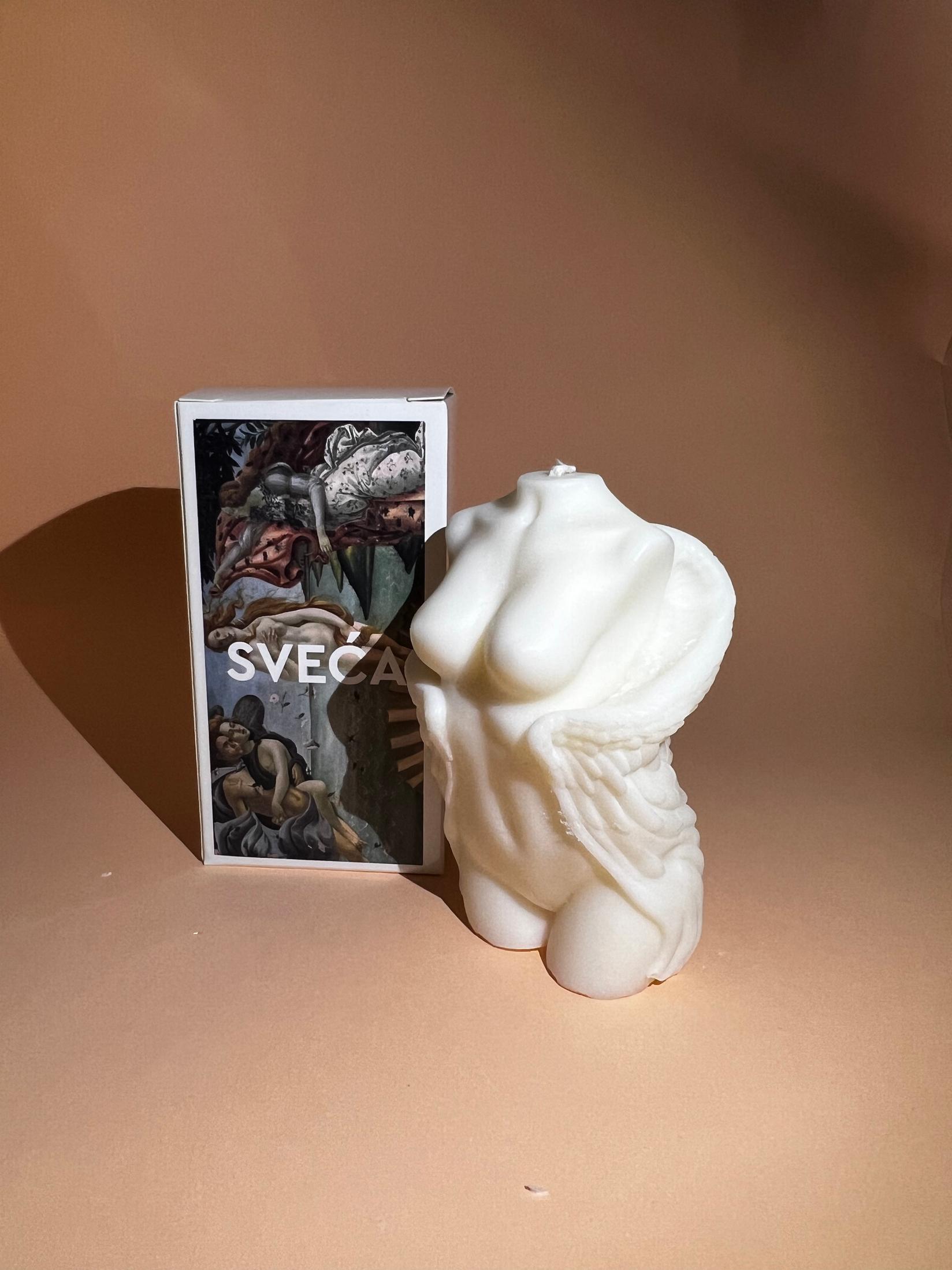 Sveća Body with Wings, Bela