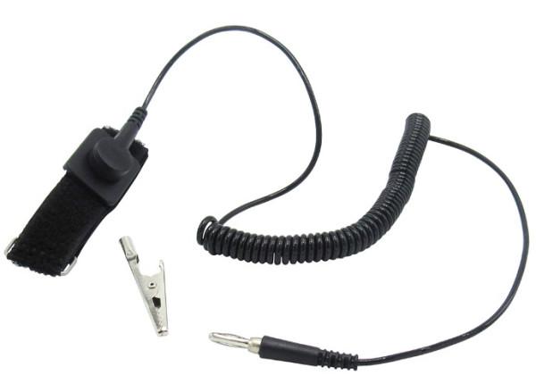 NEDIS Antistatik narukvica sa spiralinim kablom RND 560-00192, Crna