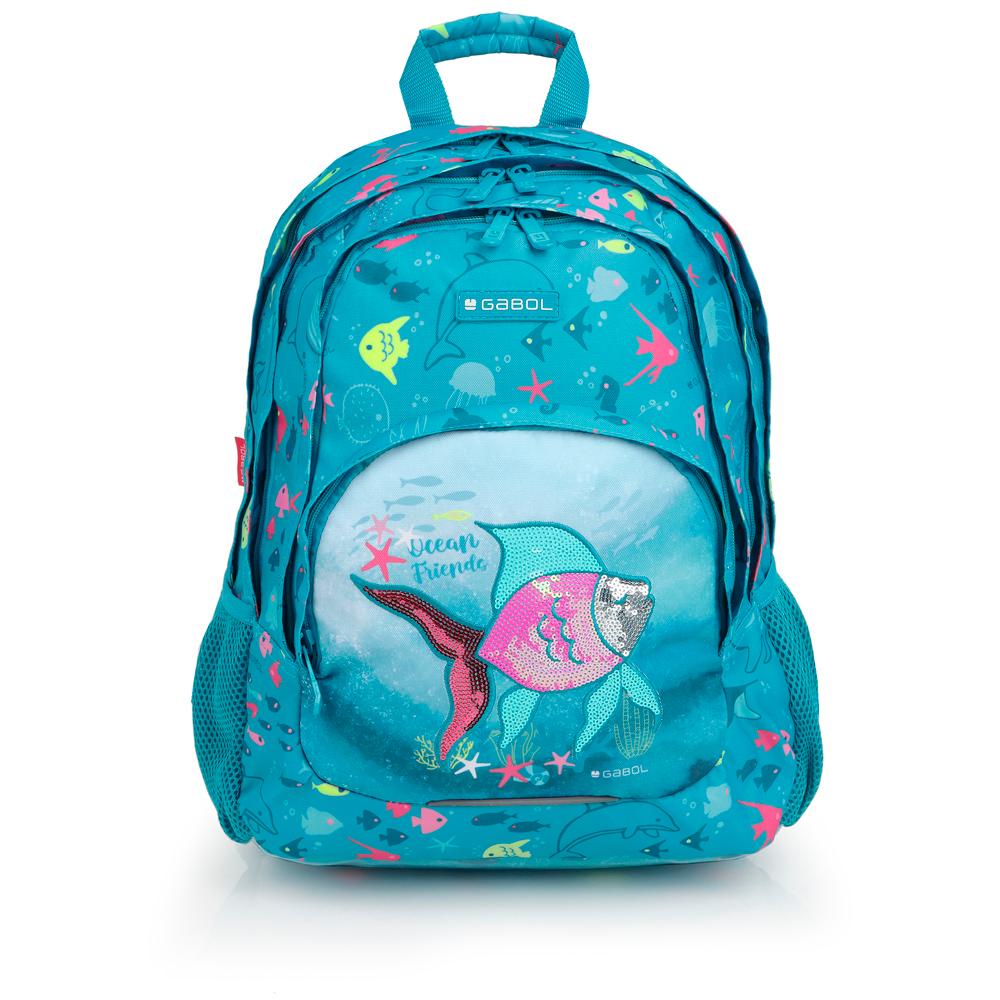 Gabol Školski ranac Acqua, Ergonomski, 32x44x18cm, 21l, 0.56 kg, Tirkizni