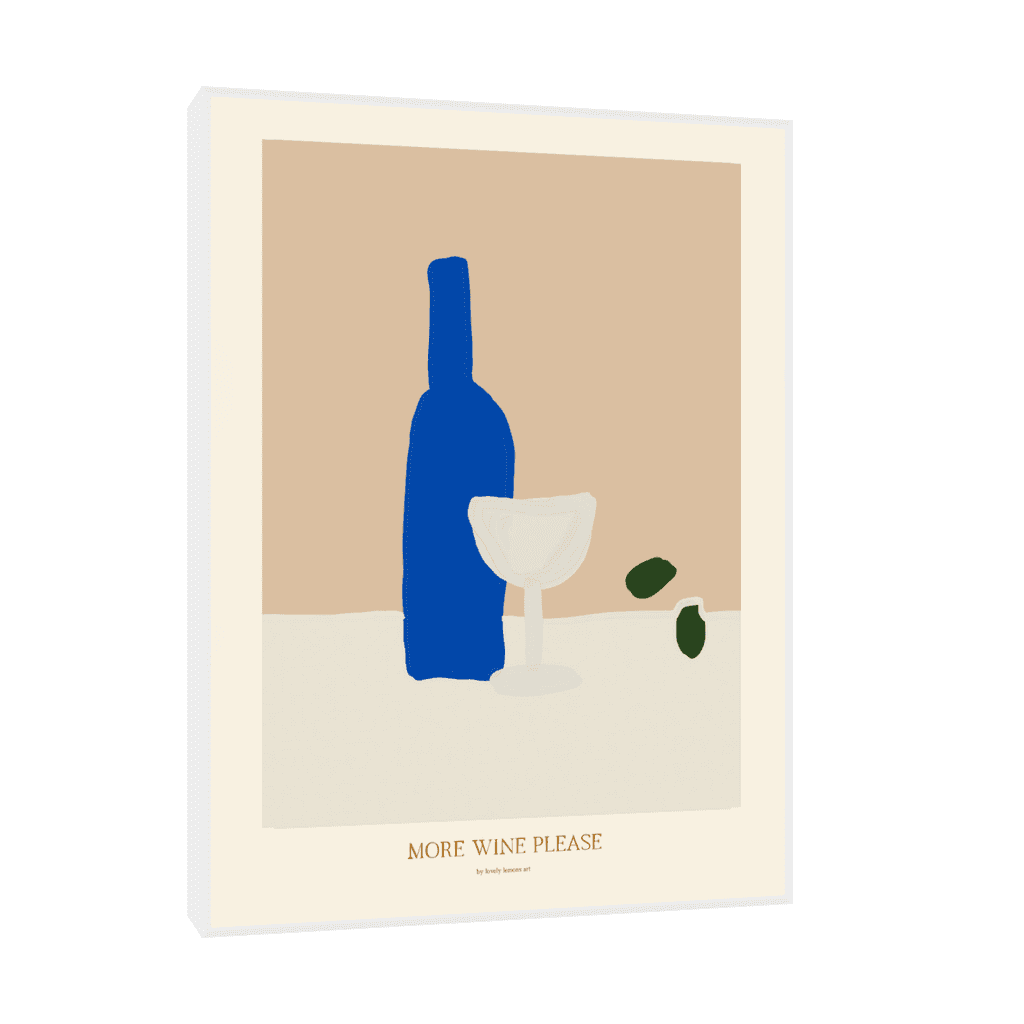 Canvas Slika na platnu More wine please, 45x60cm, Sa ramom, Beli