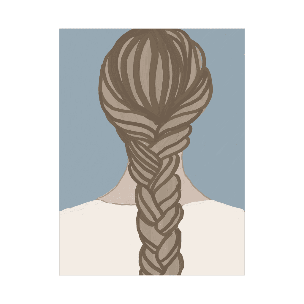 Canvas Slika na platnu Devojka sa pletenicom, 45x60cm