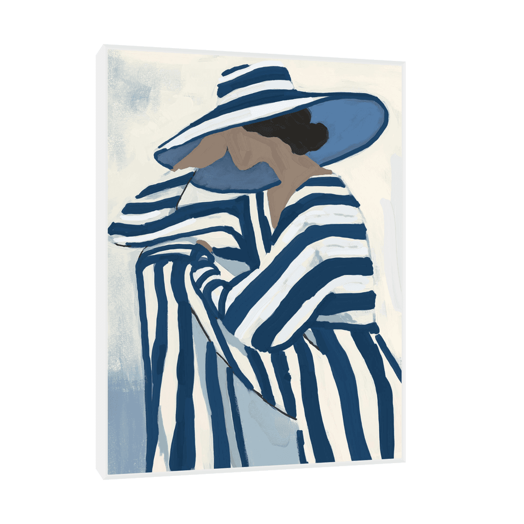 Canvas Slika na platnu Devojka sa šeširom, 45x60cm, Sa ramom, Beli