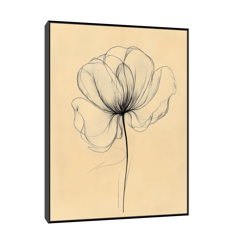 Canvas Slika na platnu Cvet, 60x80cm, Sa ramom, Crni