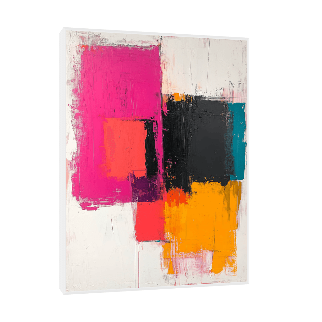 Canvas Slika na platnu Koloritna geometrija, 30x40cm, Sa ramom, Beli