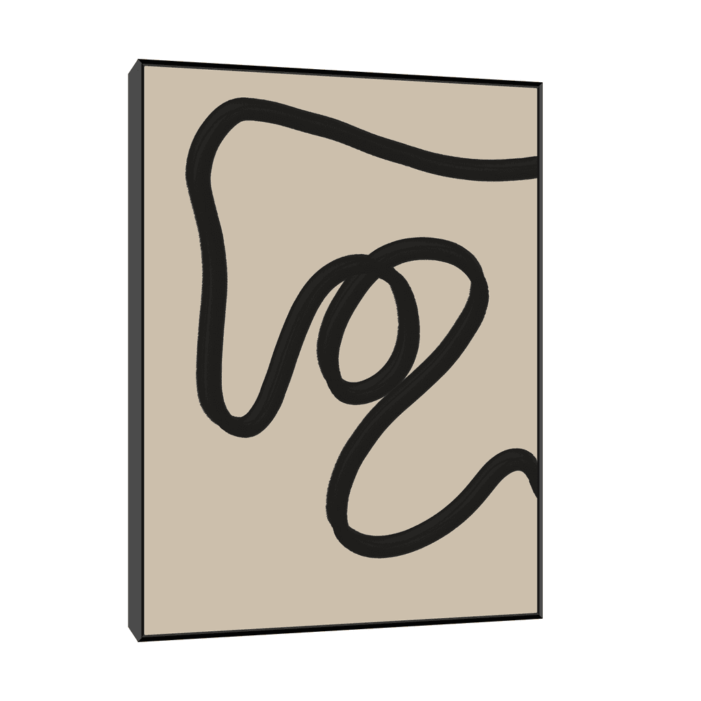 Canvas Slika na platnu Harmonija u pokretu, 30x40cm, Sa ramom, Crni