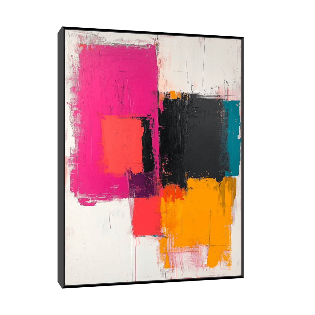 Canvas Slika na platnu Koloritna geometrija, 30x40cm, Sa ramom, Crni